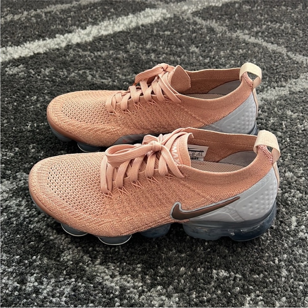 Nike Air VaporMax Flyknit 2 Rose Gold Women's -942843-602 - SZ 7 Comfort Fit - Picture 8 of 12
